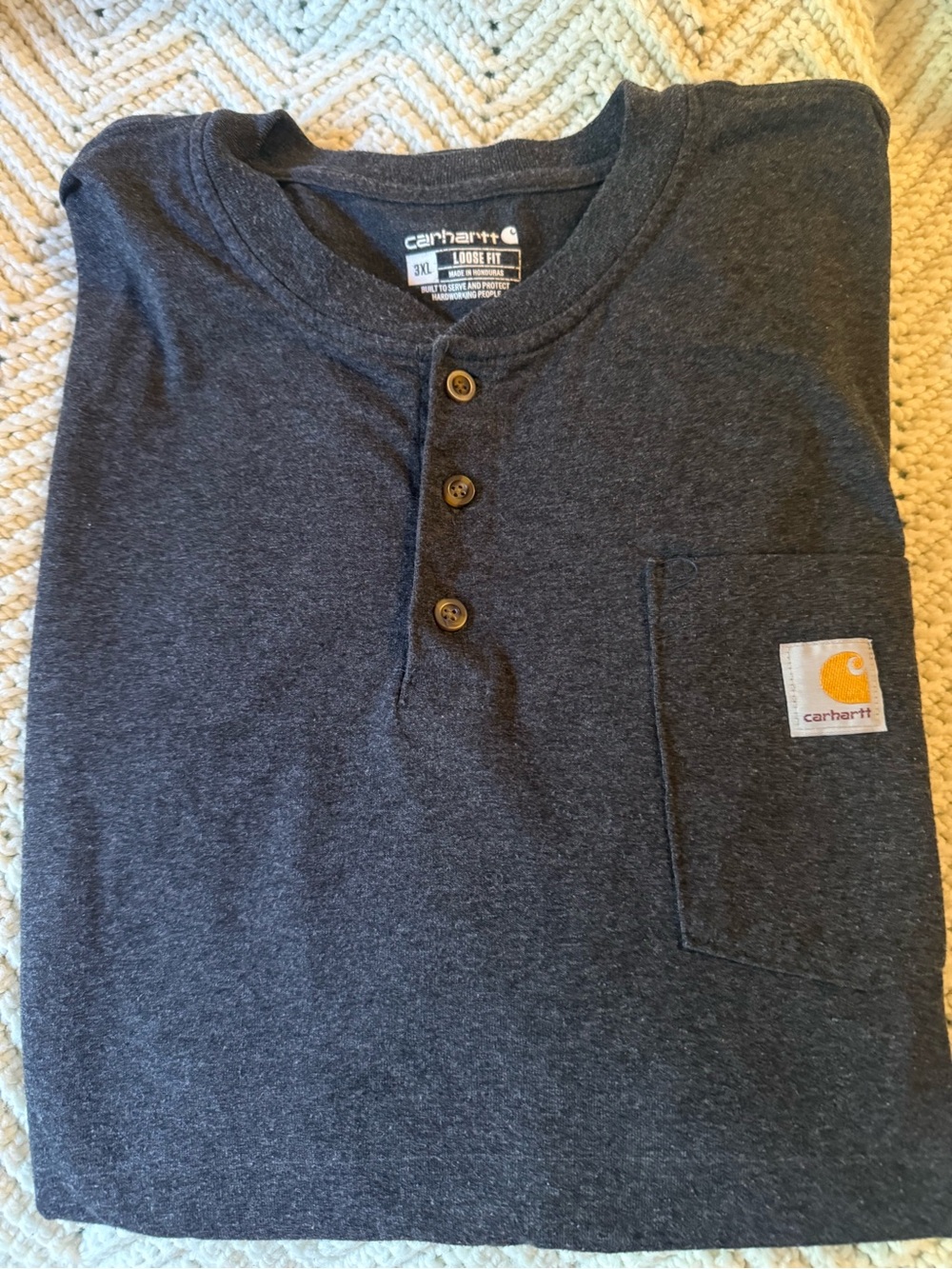 Carhartt Dark Charcoal Henley short Sleeve with Pocket